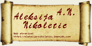 Aleksija Nikoletić vizit kartica